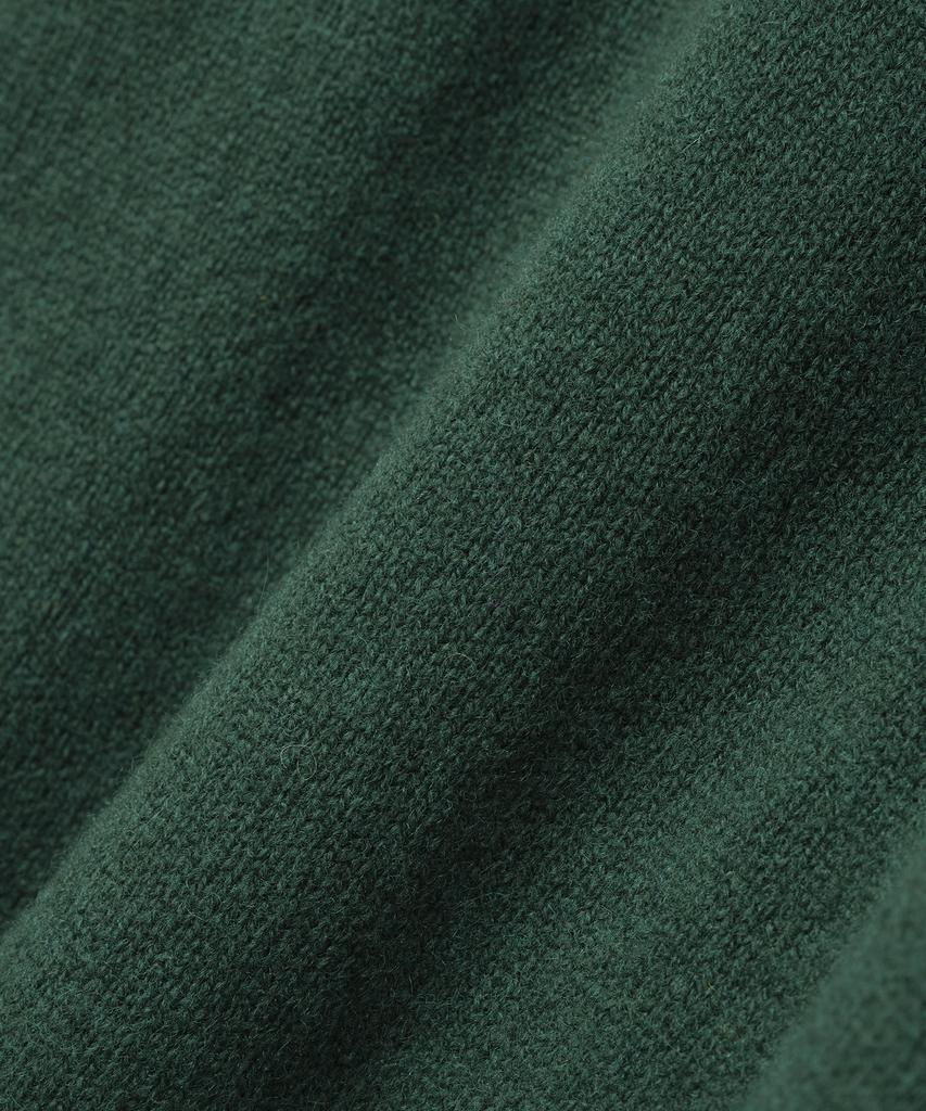 KNITTED Shaggy Dog 100% Wool Round Knit Dark Green