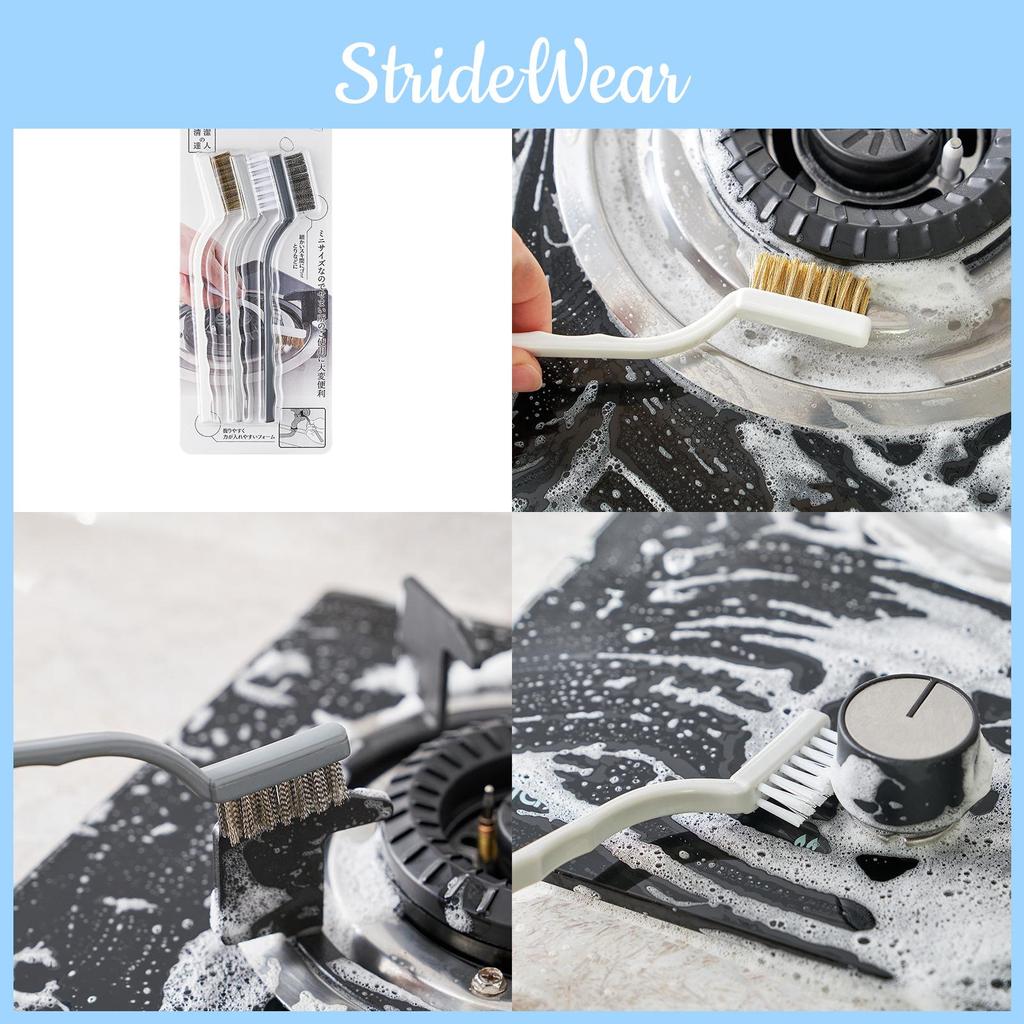 Kitchen Cleaning Stove Brush Set With Pp Copper Steel Nylon Bristles For Gas Maintenance Range