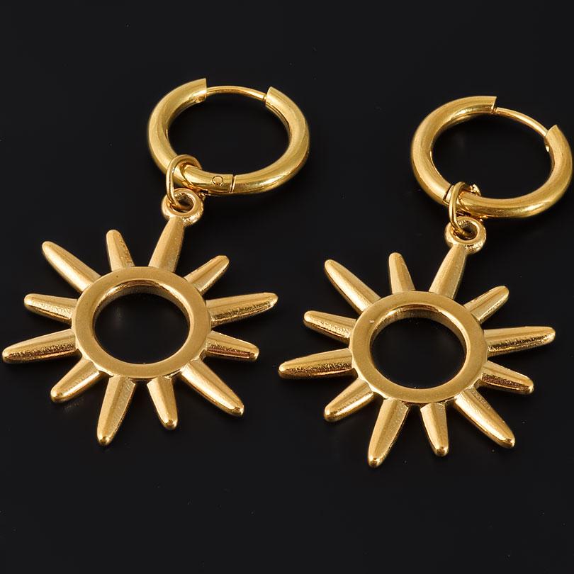 High Quality Metal Flower Birds Star Pendant Earring Stainless Steel Earrings For Women Men Accessories No Fade Ear Jewelry Gift