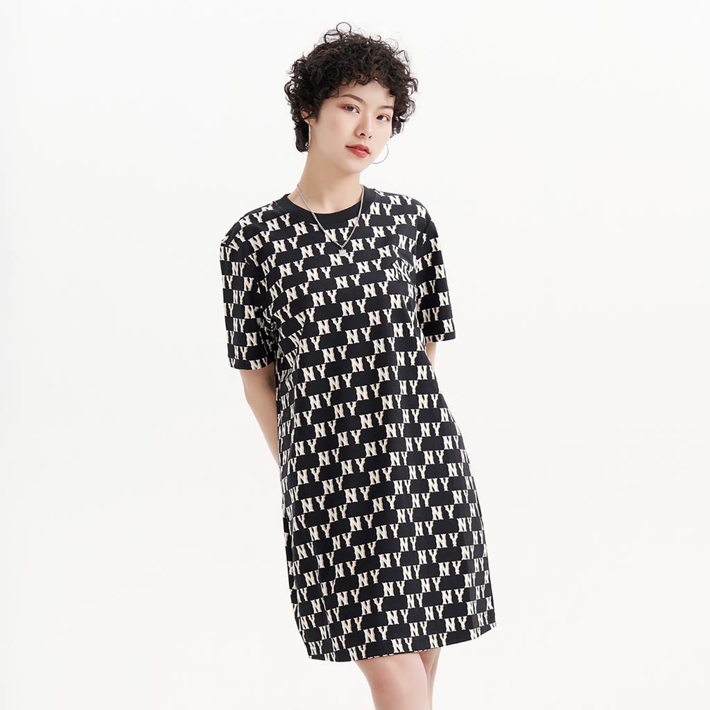 New MLB Short Sleeved Dress Women's Black 3FOPM0133-50BKS