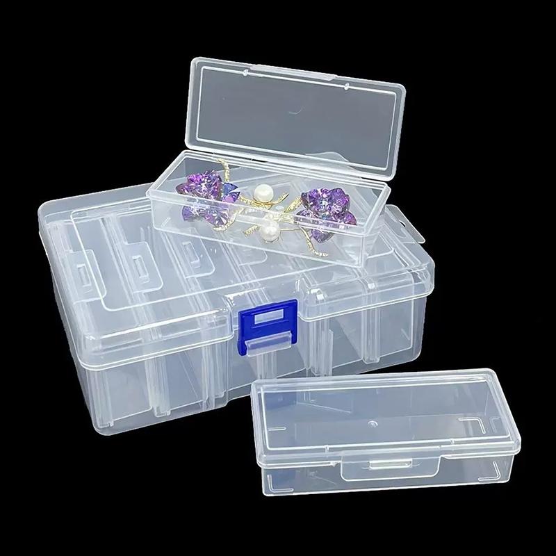 Transparent Storage Box Desk Organizer Case Jewelry Necklace Earring Organizer Box Clear Storage Case Classification Box