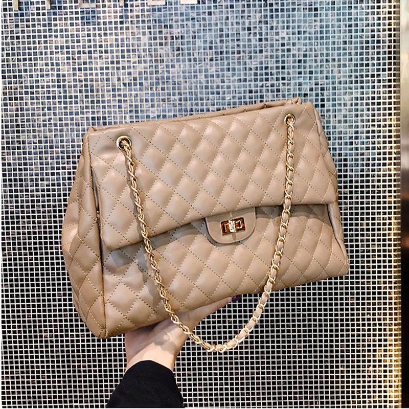 Autumn and Winter New Large-capacity Handbag Korean Version of Fashion Diamond Bag Trendy Versatile Shoulder Messenger Bag Large Bag Women