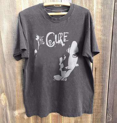 NOVÉ The Cure Robert Smith Logo Unisex Uhlově šedé Bavlněné Tričko Unisex Tričko