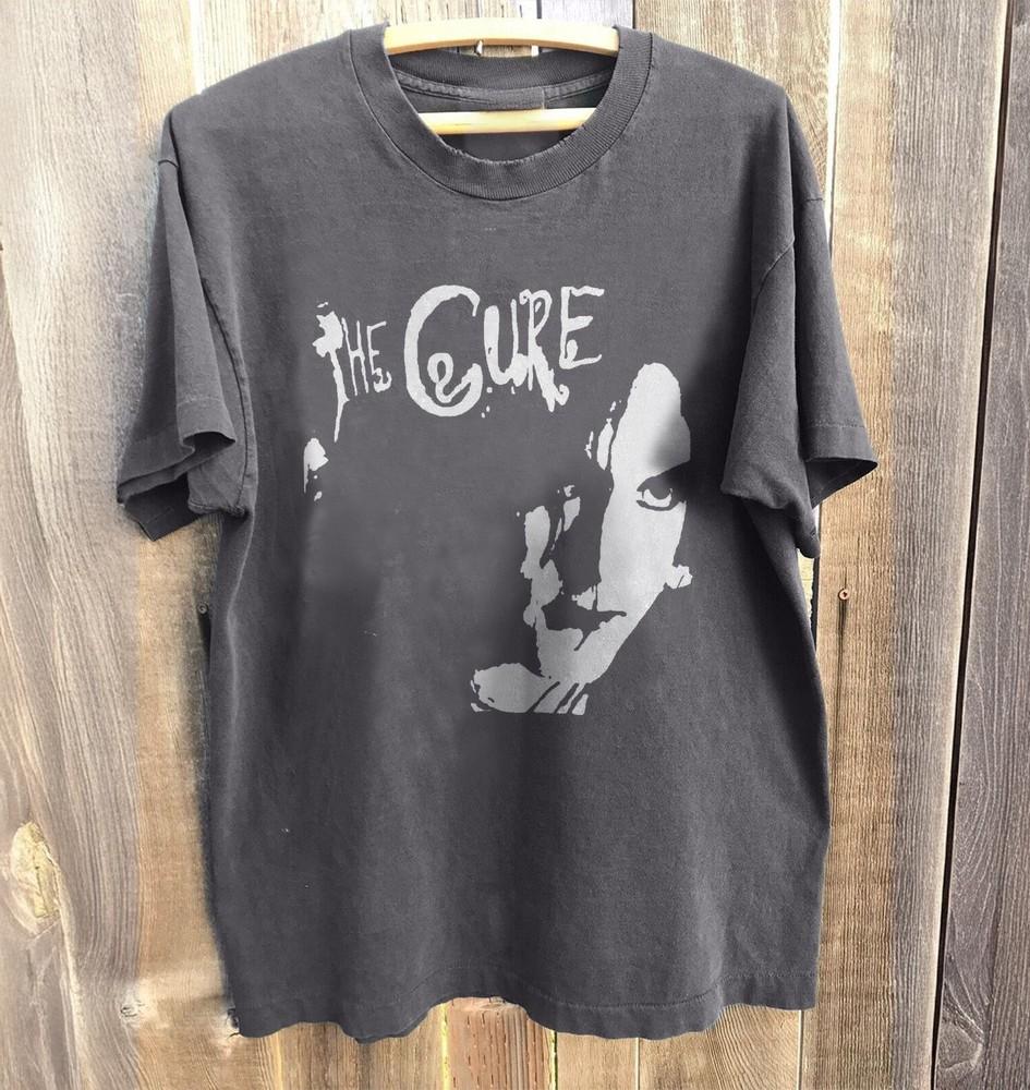NEW The Cure Robert Smith Logo Unisex Charcoal Cotton Tshirt Unisex T-Shirt XXL
