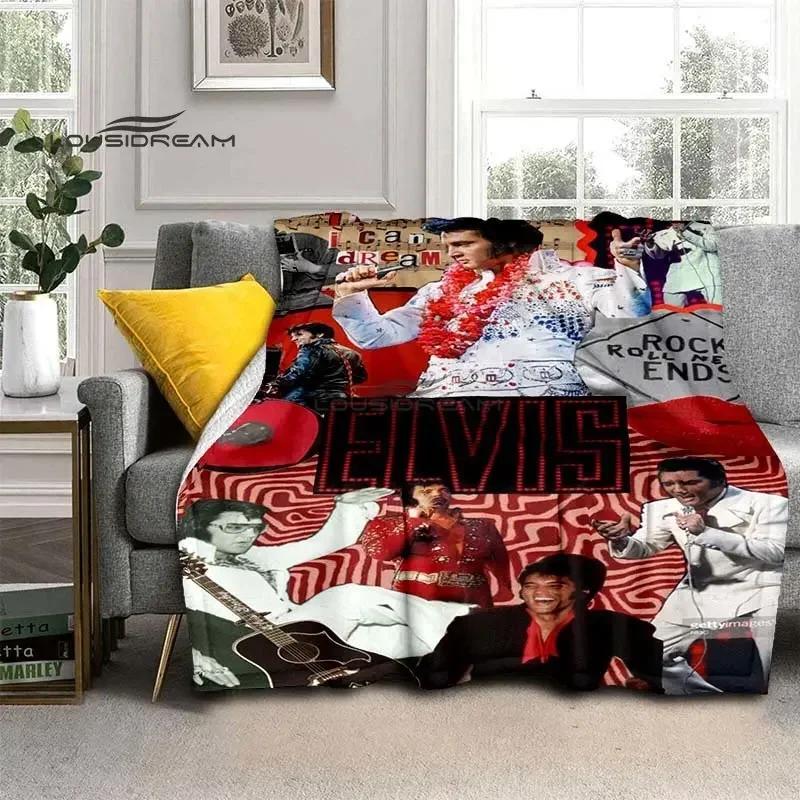 Elvis Throws Blanket 3D Printing Rock Singer Sofa Blanket Adults and Children Bedroom Living Room Decoration Blanket for Bed