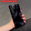 2DFlat Samsung Phone Case Black Marble Flow Abstract Design Applicable To Galaxy S23 S24 S25ULTRA S26 A12 A14 A15 A16 A54 A55