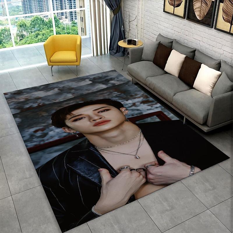 Fashion Kpop Bang Chan Stray Kids Non-Slip Area Rug for Living Room,Bedroom,Playroom,Soft Carpet Floor Mat Home Decor Rug Gift