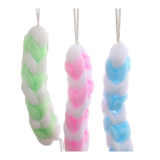 

Скруббер с ремешком на спине, штанги для душа, сетчатая пуховка, отшелушивающая мягкая щетка из люфы