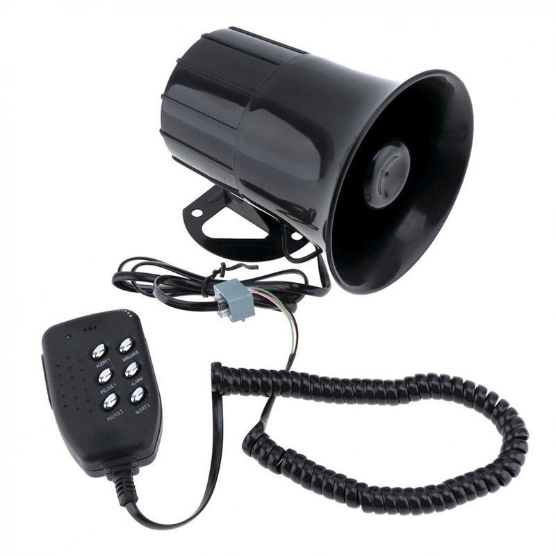 Car Truck Vehicle Speaker Portable 6-Tones Loud Horn Megaphone Alarm Motorcycle Auto Warning Alarm