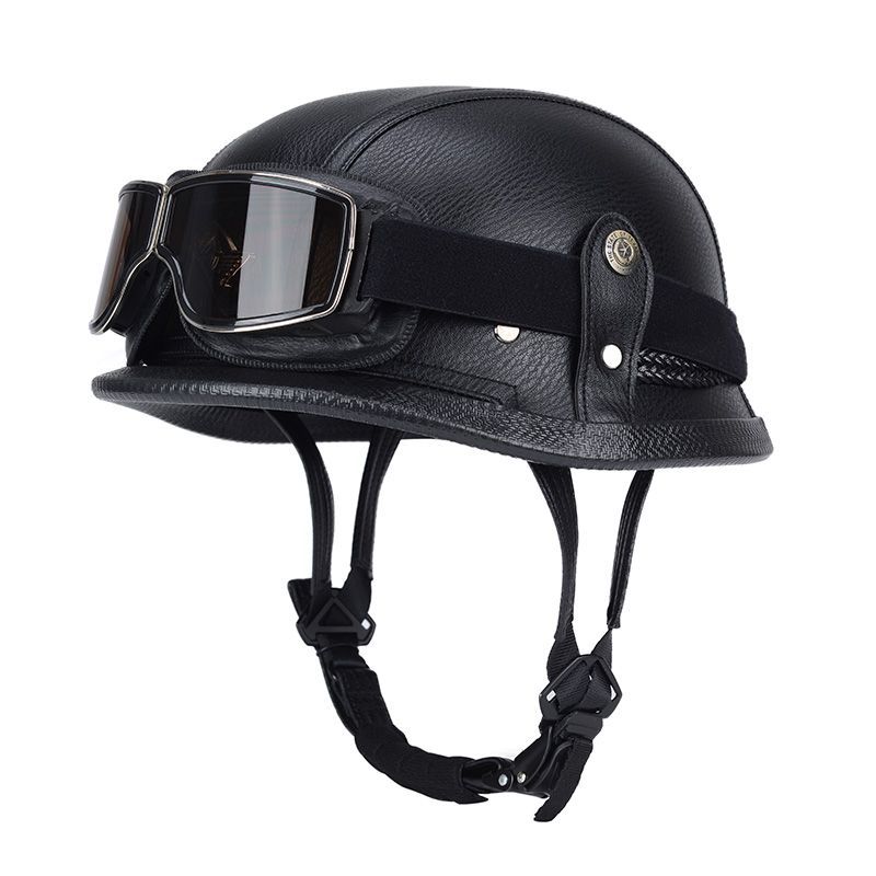 Pedal German Helmet Cruise Vintage Half Helmet Harley Men Motorcycle Helmet Locomotive Scaler Helmet Soldier Helmet Leather Helmet