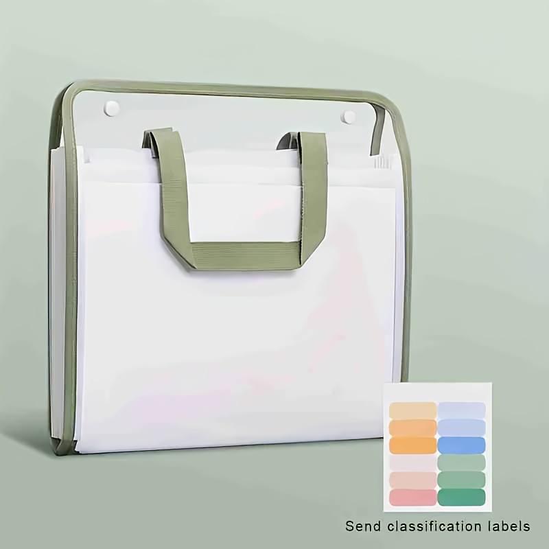 13 Pocket A4 File Manager - Waterproof Design,Durable PVC Plastic,Portable Handheld Storage,Suitable for Students and Office Use