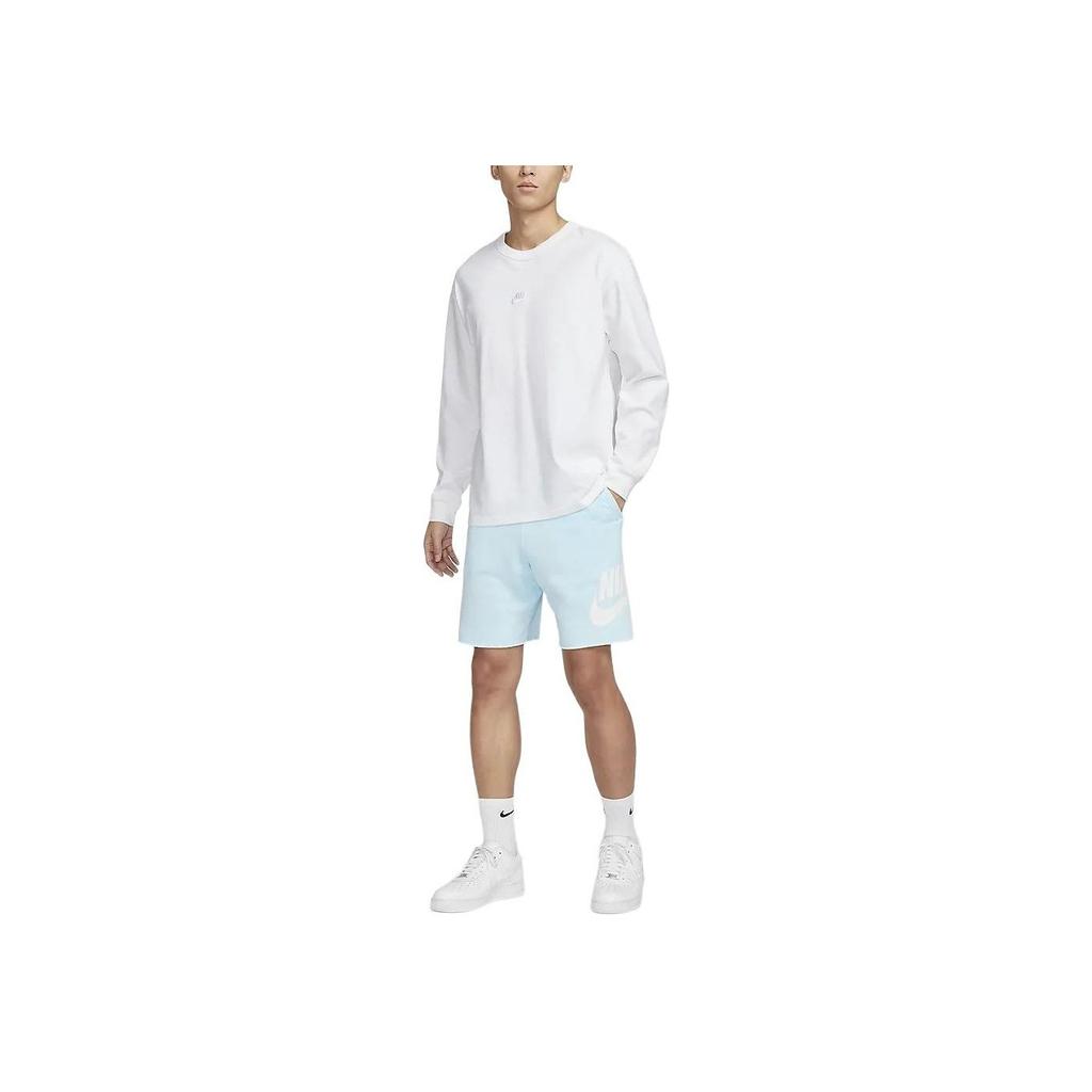 Nike Club Letter Logo Lace-Up Mid-Waist Sports Casual Shorts Men Shorts Glacier-Blue DX0503-474