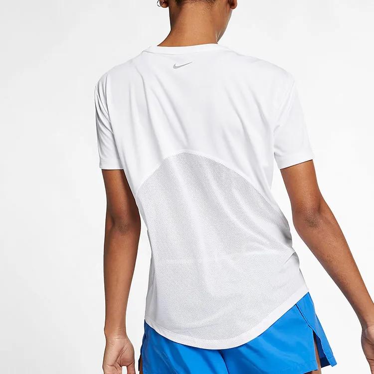 Nike T Shirts Women's White Crew Neck Moderate (Unisex) T-Shirts AJ8122 100