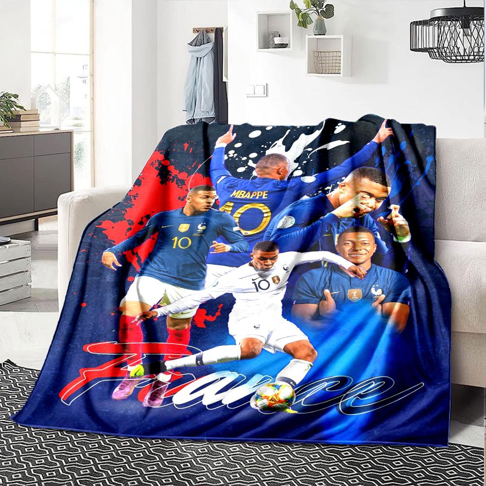 Star Player Kylian Mbappé Blanket Comfortable Suitable for Chair Bed Seaside for All Occasions Warmthful Decor Ideal Gift For Birthday Valentine'S Day