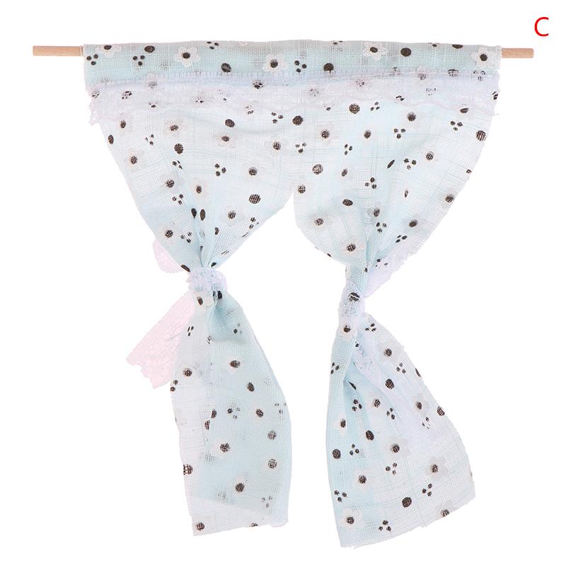 1Pc 1:12 Dollhouse Miniature Daisy Flower Curtain Lace Curtain House Furniture Model Decor Toy Doll House Accessories