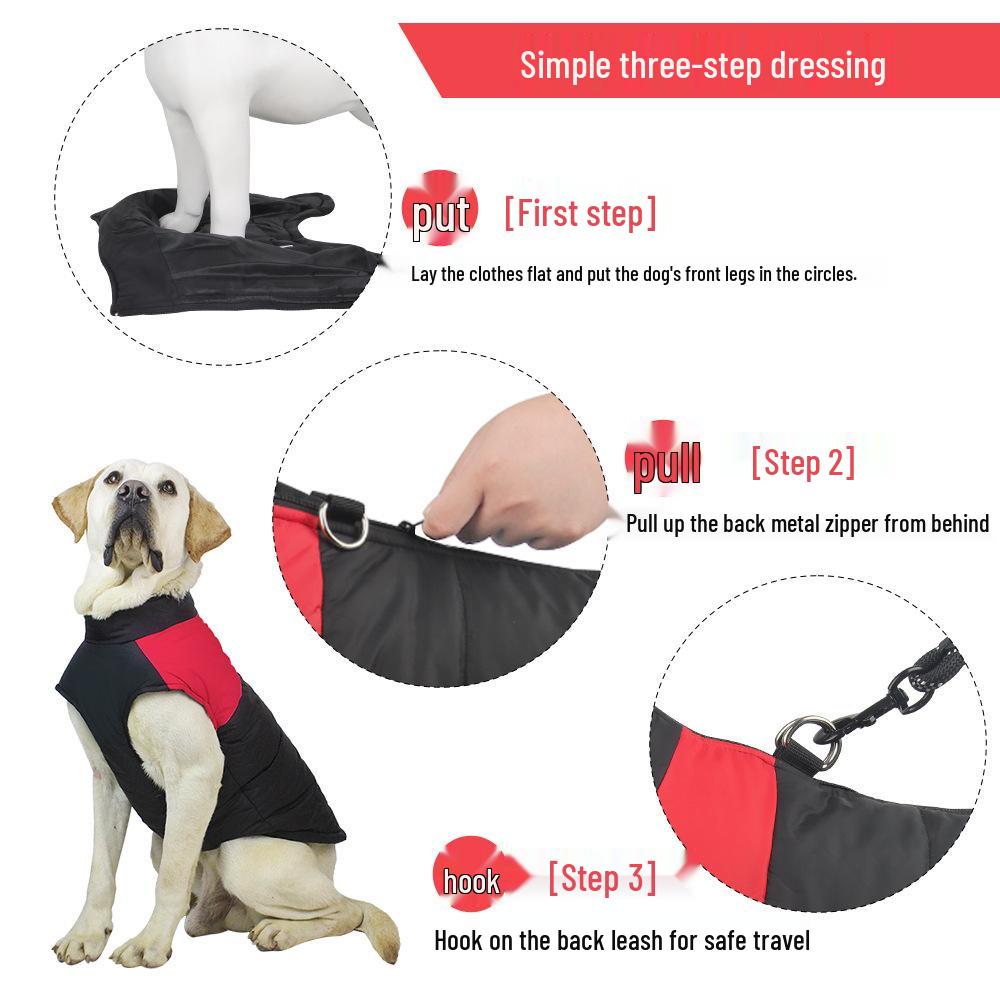 Winter Warm Cotton Coat for Golden Retrievers & Large Dogs