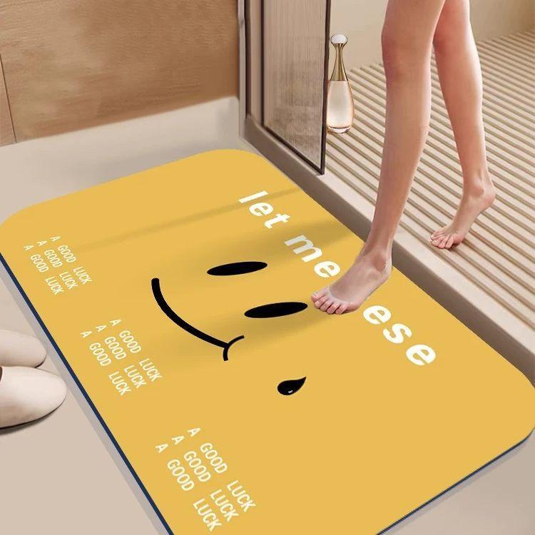 Diatom mud water absorbing and anti slip toilet floor mat, toilet high-end feeling, contrasting color, dirt resistant carpet