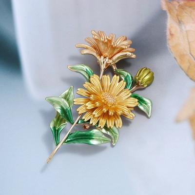Broche de margarida retrô deslumbrante feminino simples temperamento corsage jaqueta cardigã moda versátil pino personalizado com acessórios