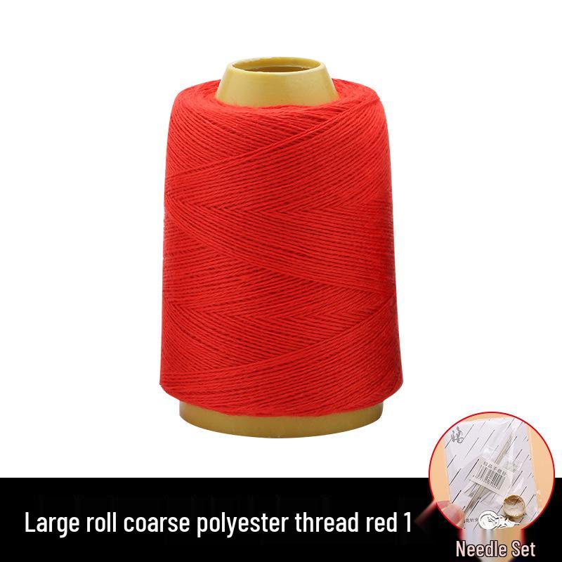 Quilting Needle & 3-Ply Extra Thick Cotton Thread Ball for Handmade Sewing & Mending - White, Large Roll