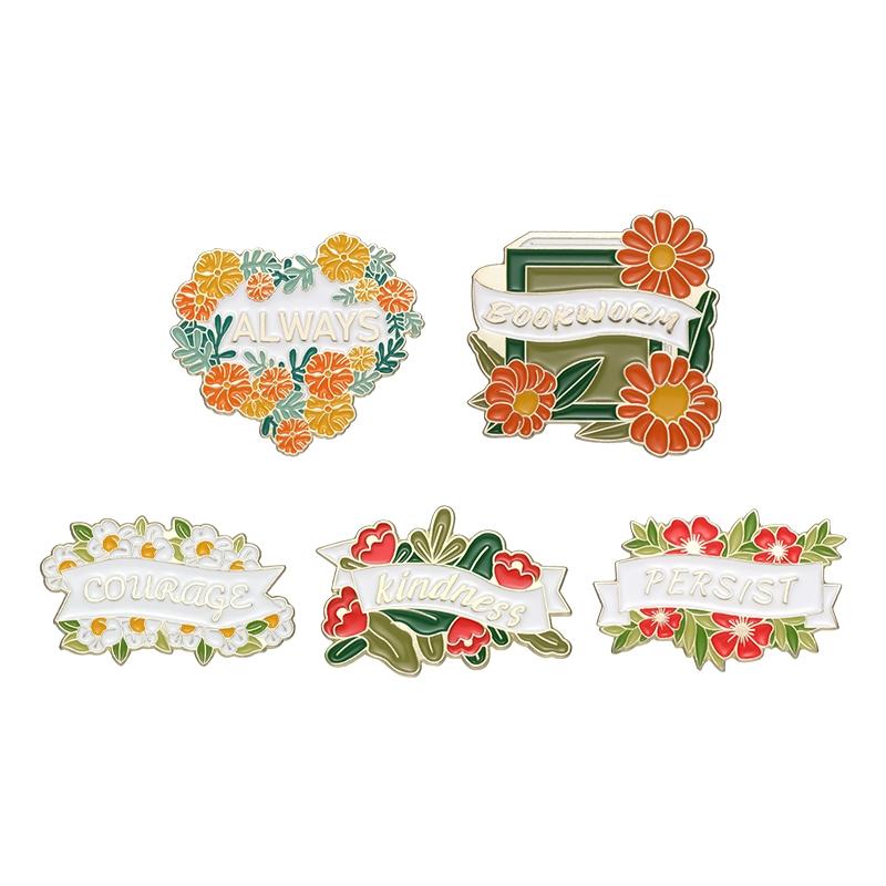 4-7PCS/SET Quotes Banner Enamel Pins Set Custom Cartoon Cool Slogan Brooch Lapel Badge Feminism Punk Jewelry for Friends