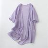 Cotton and Linen Cardigan for Women V-Neck Coat Casual Cardigan Thin Style Ramie Sunscreen Clothing Summer Shirt