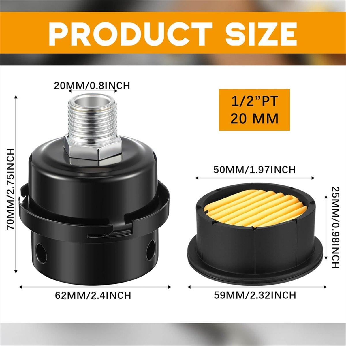 

BHBL 4 Air Compressor , 1/2inch Air Compressor Intake Filter Silence and 20mm Filter Noise Muffler Replacement Parts China Mainland