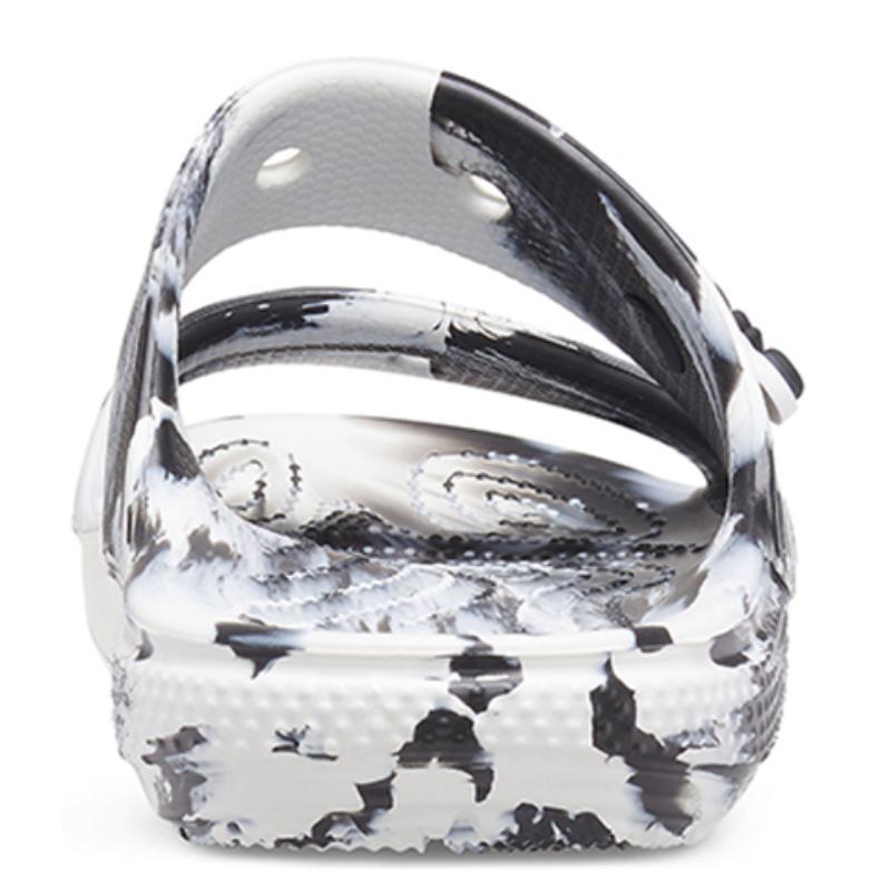 Crocs Classic Clog Marble Beach Sports Slippers Unisex White Black