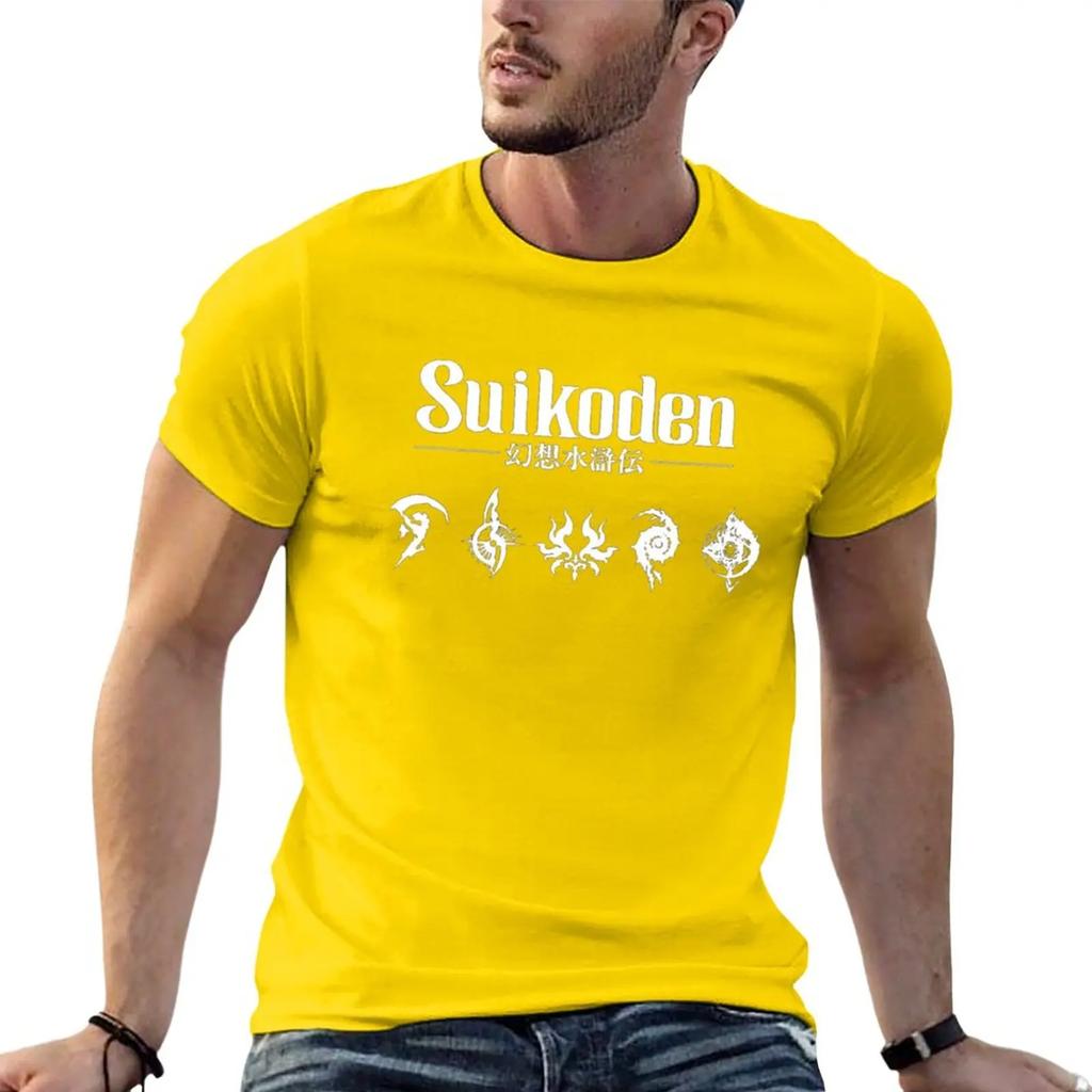 Suikoden mit Runen T-Shirt Kurzarm-T-Shirt schnelltrocknendes T-Shirt Ästhetische Kleidung T-Shirts Männer