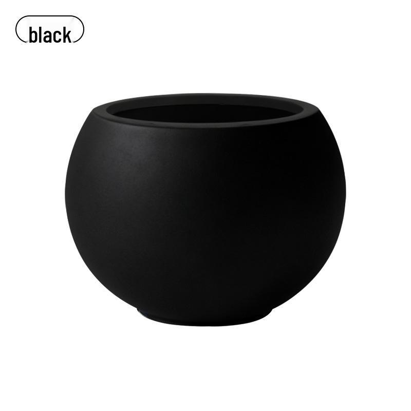 Spherical Cement Flower Pot for Ficus, Orchids, and Green Plants - Ideal for Home, Living Room, Balcony, or Outdoor Use.