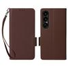 For Sony Xperia 1 VII Case with Wrist Strap Litchi Texture PU Leather Wallet Phone Cover