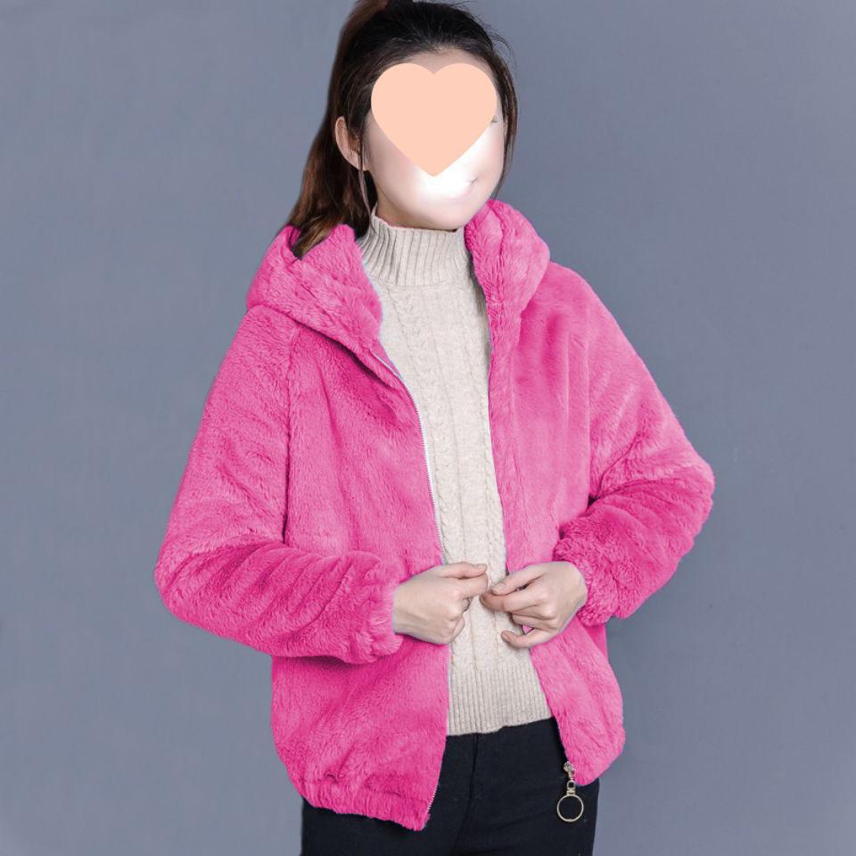 Women's Plus Size Hooded Fleece Coat - Double-Sided Velvet Sweatshirt, Warm Winter Pajamas