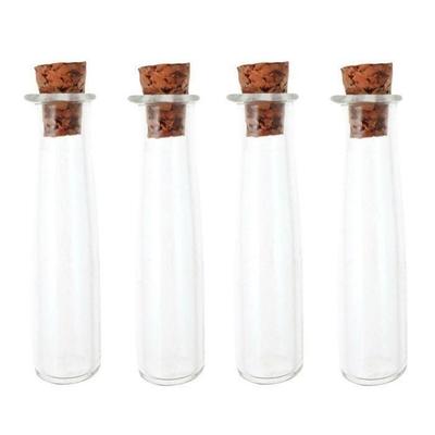 4 Mini Glass Tubes 4 Cm with Cork Stopper