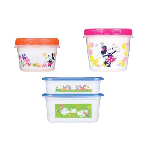 Ziploc [Limited Edition Design] Ziploc Set: 1 Screw Lock 473ml & 1 Screw Lock 730ml & 1 Rectangular Container 480ml & 820ml (1 each)