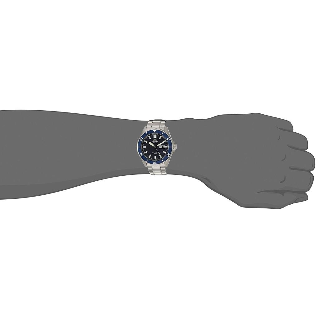 Orient "Kanno" Japan Automatic/Manual Diver Style Watch, Blue Dial, Stainless Steel Bracelet.