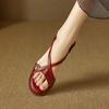 Krazing Pot Cow Skin Thick Med Heels Peep Toe Summer Size 42 Brand Shoes Concise Design Gladiator Elegant Women Sandals