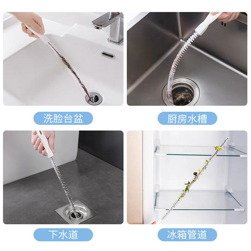 Ekonomický kartáč na čištění kanalizace v koupelně, kartáč na bagrování, flexibilní čistič odpadů, ucpávací zátka, odstraňovač otvorů do dřezu, nástroj na odstraňování odpadů