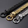 Cooles Skelett-Totenkopf-Armband für Männer aus poliertem Edelstahl, 13 mm breite Doppelgliederkette, Herrenarmbänder, Punk-Gothic-Schmuck