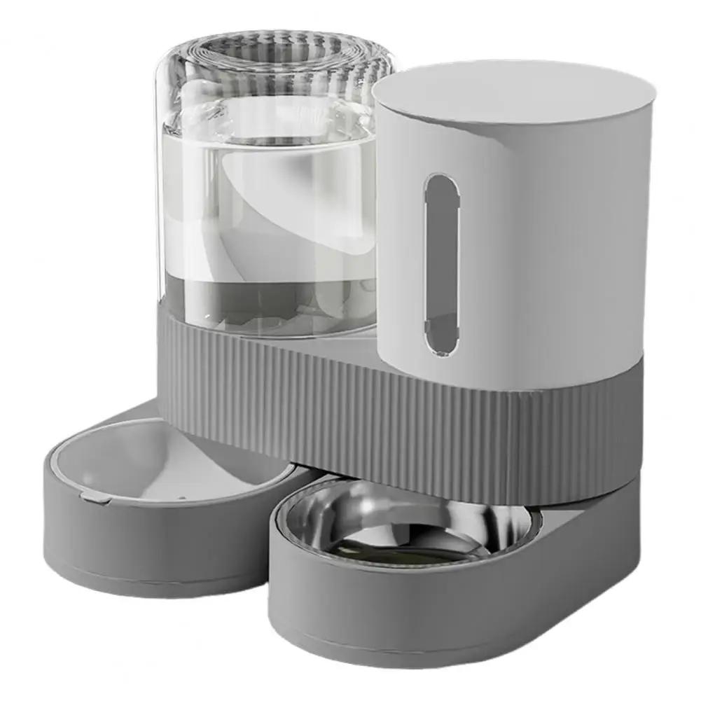 

D Automatic Cat Feeder Automatic Pet Feeder Water Dispenser Set for Cats Dogs 2-in-1 Food Bowl with Stainless Steel Insert 1pcs