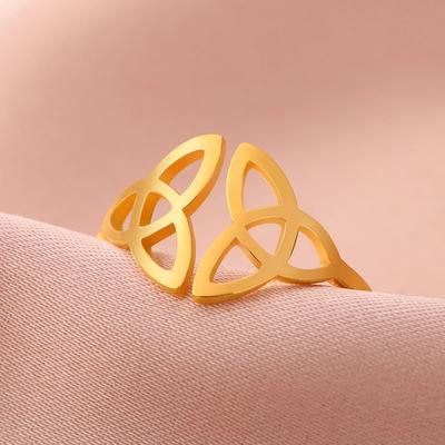 Celtic Knot Open Ring Vintage Unisex Jewelry Trendy Adjustable Band Christmas Gift