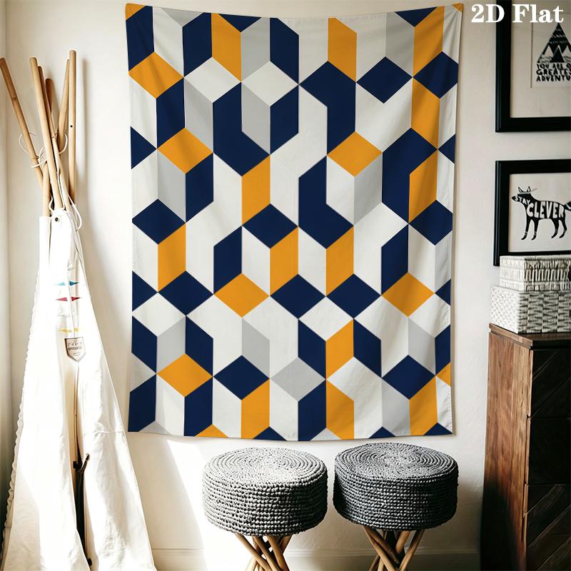 Simple Geometry Wall Tapestry Aesthetic Wall Hanging Printed Fabric Blanket Decorative Tapestries for Bedroom Living Room Home Decor