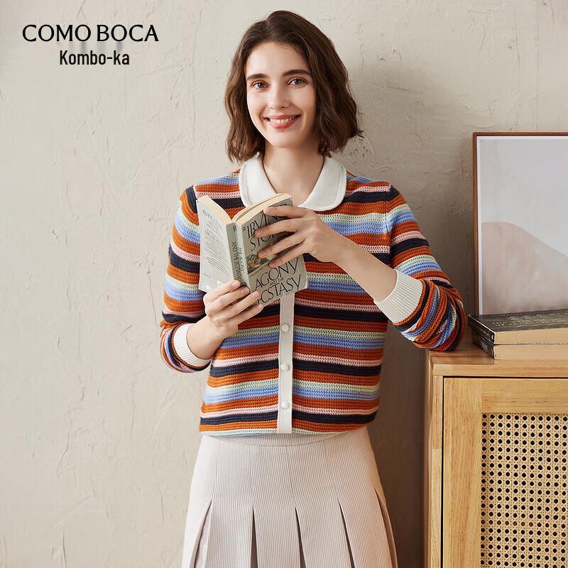 

Женский кашемировый кардиган в разноцветную полоску 2XL