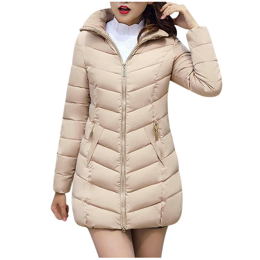 Fashion Solid Women Casual Thicker Winter Slim Coat Overcoat
