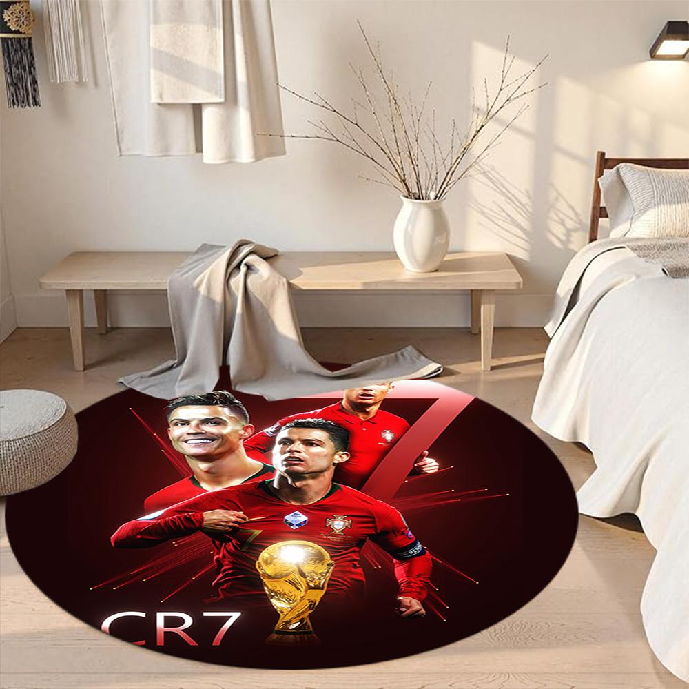 Ronaldo's Round Floor Mat Design for Balcony Bedrooms Kitchen Dormitory Antislip Round Carpet Office home decor Spiritual Gift