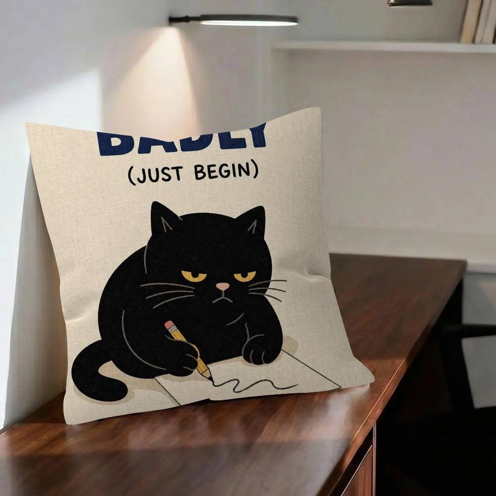 Inspirational quotes from a cartoon cat  Pillow Anime Pillow Sofa Bed Head Pillow Cover Cushion Cover x cm Fashion