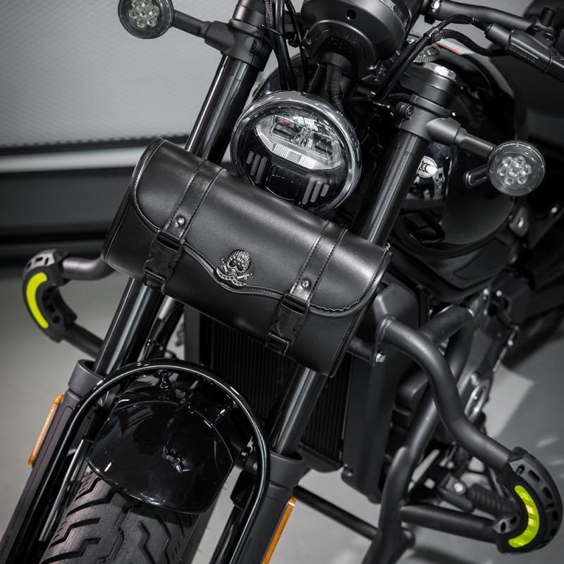 Motorcycle Tank Bag Scooter ATV Ride Gear Storage Waterproof Bike Side Mount Pouch European Punk Style