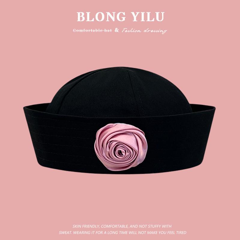 Sailor Hat With Bow Mesh Breathable Cotton For Summer And Spring Wear