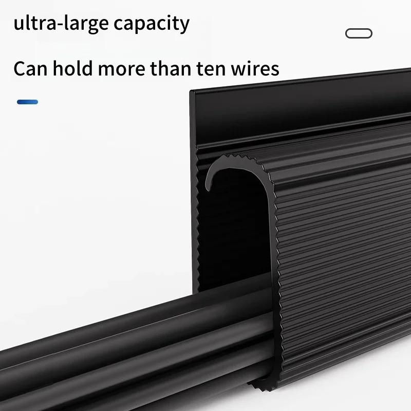 Cable Management Under Desk Channel Cable Raceway Cord Hider Desk Cable Tray No Drilling for Home Office Wire Organizer 40cm PVC