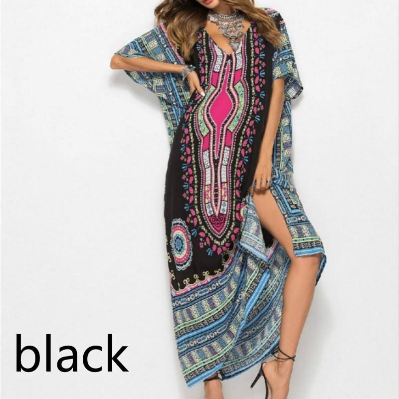 Spring Women's Clothes Plus-size South American Wind Printing Casual Fashion Dress Long Dress