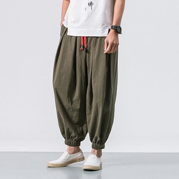 Pánské volné harémové kalhoty, podzimní čínské nadváhové tepláky, vysoce kvalitní ležérní kalhoty, plus size