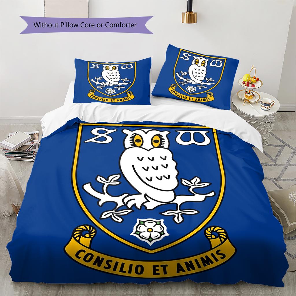 Biancheria da letto con motivo Sheffield Wednesday FC Decorazione per la casa Regalo di compleanno e festa (1 * copripiumino + 2 * federa, senza nucleo)